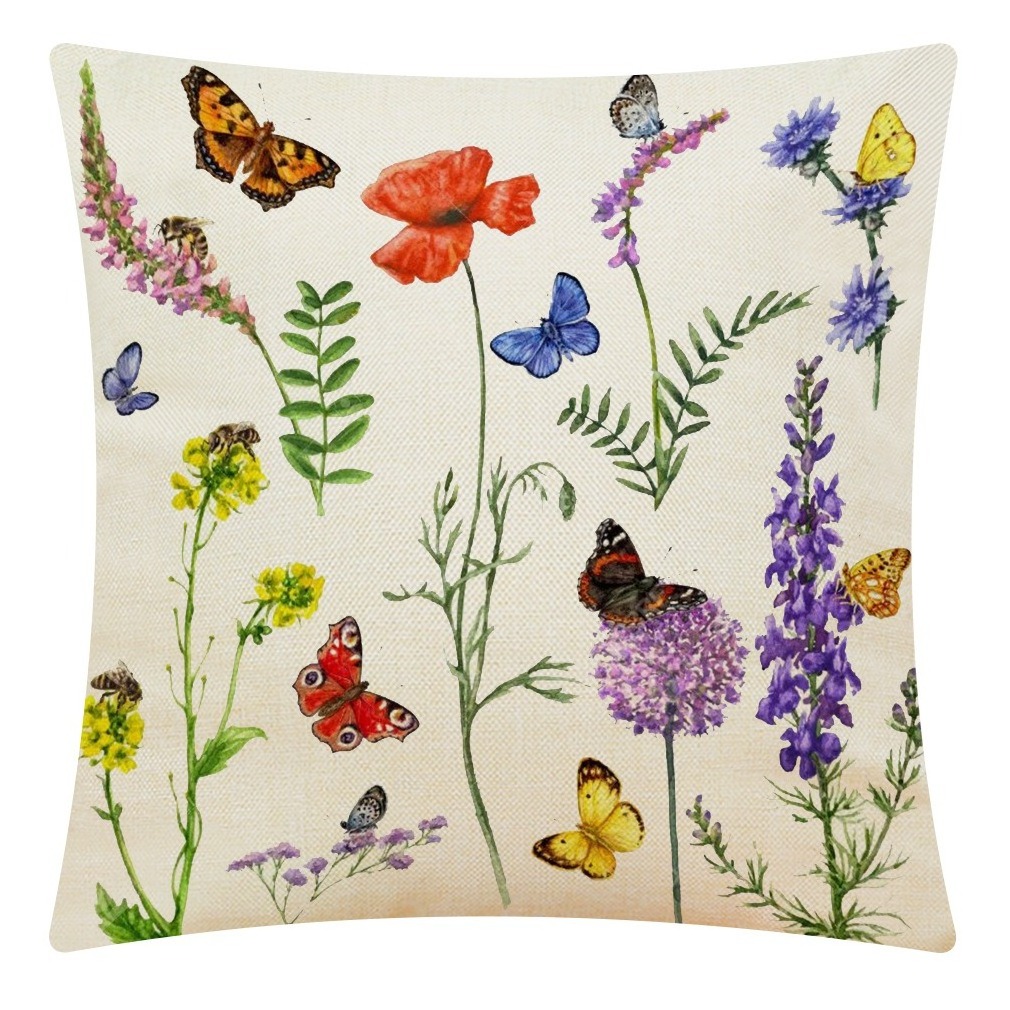 Amity Custom Spring And Summer Garden Flower Pattern Outdoor Bench Decoration Pillows Cover Cushion Cover For Sofa