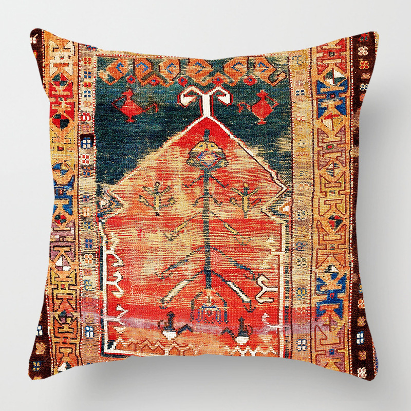 Amity Morocco Printing Style Home Decorative Pillow Cover Mandala Medallion Ethic Square Pillow Case Sofa Bedroom Cushion Cover