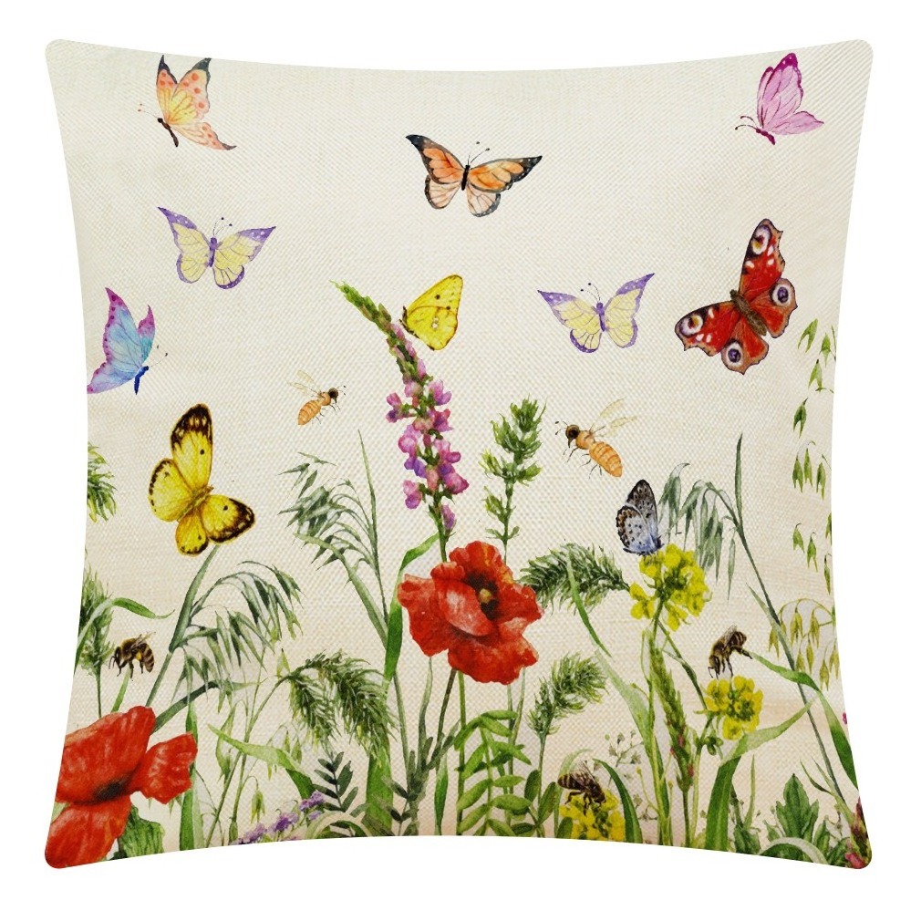 Amity Custom Spring And Summer Garden Flower Pattern Outdoor Bench Decoration Pillows Cover Cushion Cover For Sofa