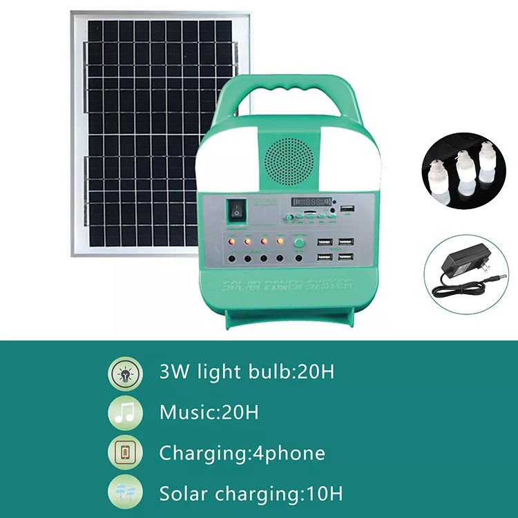 Small PV Panel With Lightbulb Camping Mini Portable Home 12v DC Solar Lighting System