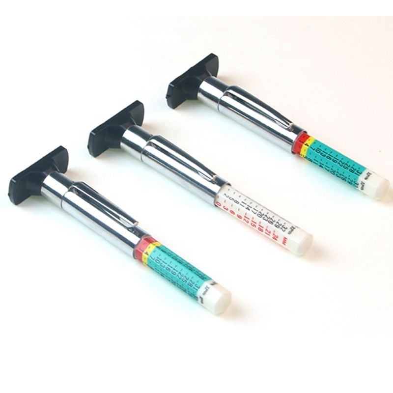 V00038800 Easy operated high accurate tire tread depth gauge with three colors measure tire thread