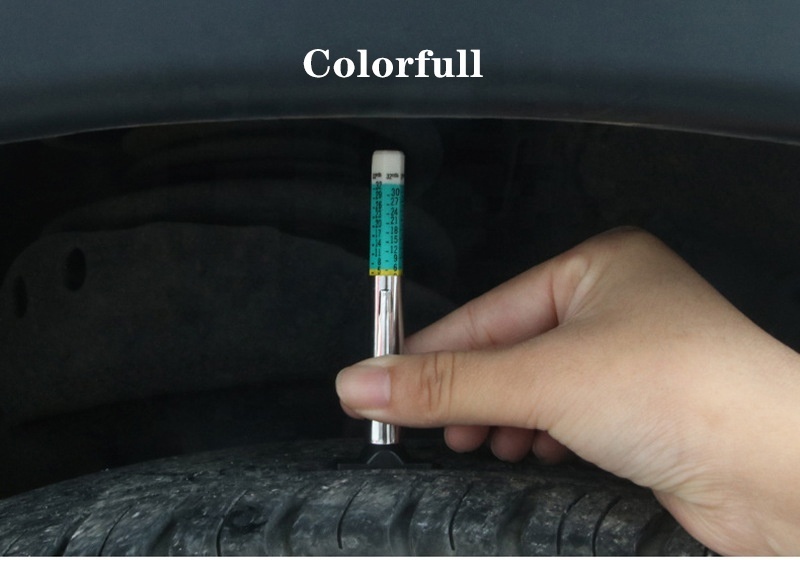 V00038800 Easy operated high accurate tire tread depth gauge with three colors measure tire thread