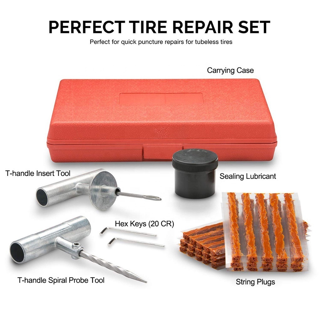 V00039600 35pcs set Motorcycle car puncture tyre tool tubeless flat tire repair kit