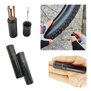 V00042500 BIKE TOOL Tubeless Bike Tire Repair Kit  for MTB and Road Bicycle Tires with  Storage Canister Plugger Tool and Plugs