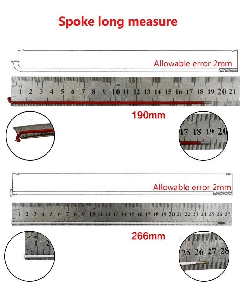 V00024800 Custom 8g 9g 10G 12g 13g 14g spokes electric bicycle spoke motorcycle radios 5.5mm-300mm length silver nipples free