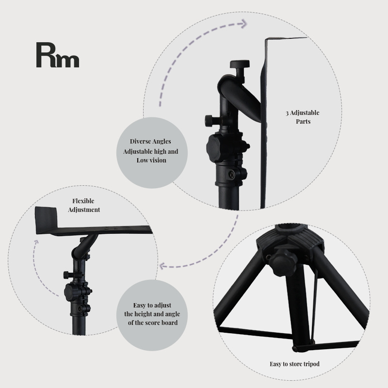 Mus-RM006 High Grade Steel Tripod Musical Instruments Adjustable Conductor Holder Bigger Sheet Music Stand