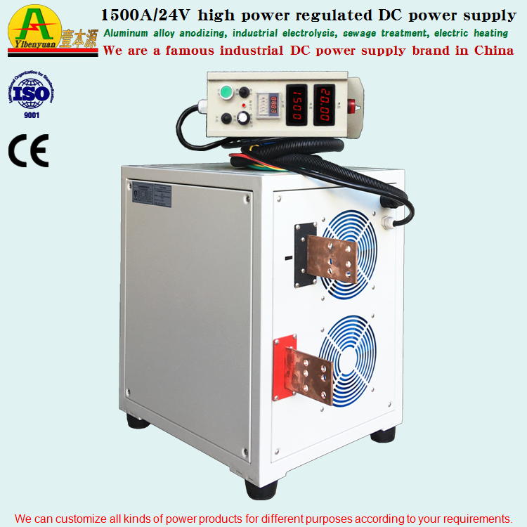 1500A/24V High Power Regulated Adjustable DC Power Supply 25V for Industrial Electrolysis and Anodizing Rectifier