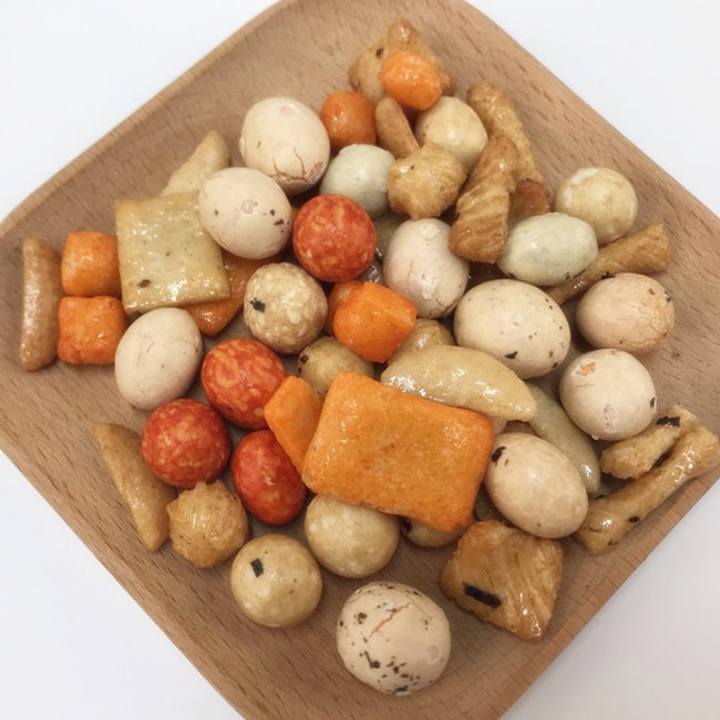 High Quality Savory Vegan Mixed Rice Crackers and Coated Peanuts Vegetarian Snack