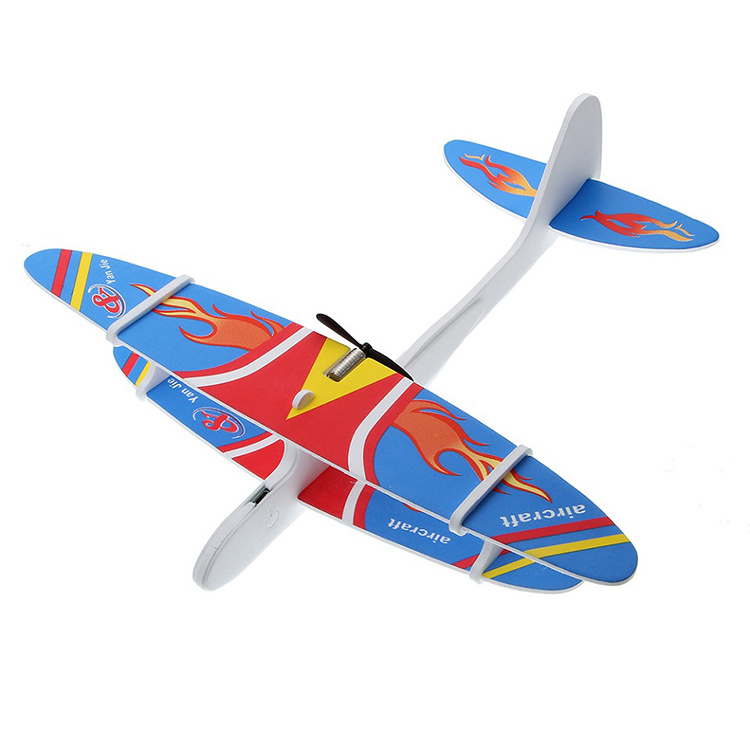 DIY Biplane Glider EPP Foam Hand Throwing Aircraft Powered Flying Plane Rechargeable Electric Model Toys For Children