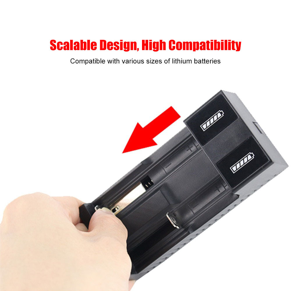 18650 Charger Li-ion Battery USB 2 Slot Charger Smart Charging 3.7V 4.2V For Flashlight Rechargeable Batteries 26650 14500