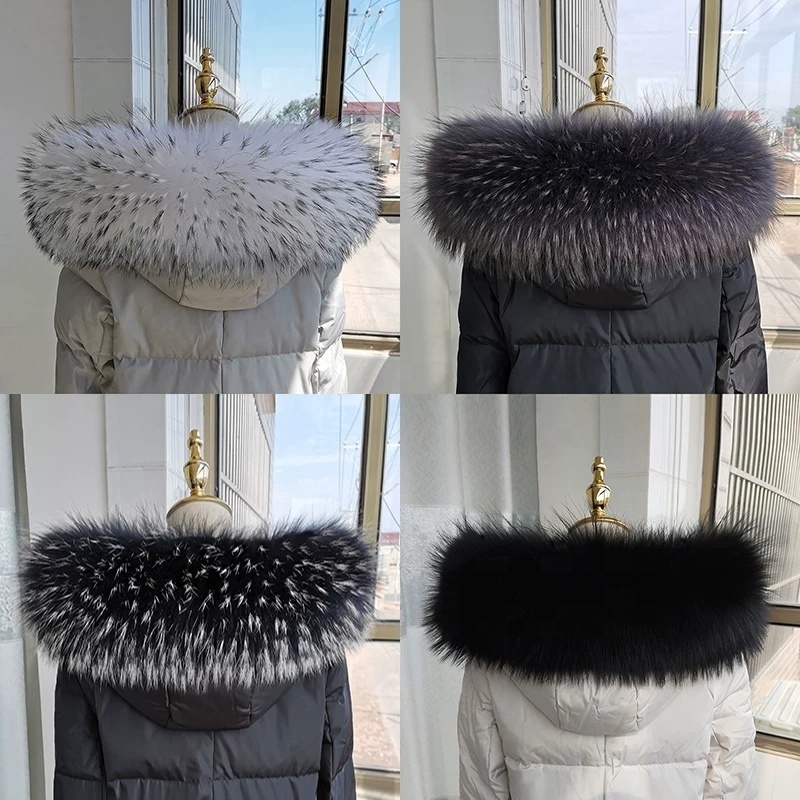 popular  winter  Real  fox   fur  collar     women  big  Raccoon   fur  collar    for coat