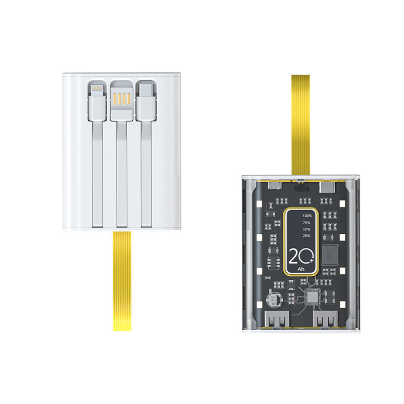 Ideo ABS Kuke punk mint vertical screen comes with three lines mini quick charging 10000mah power bank for universal smart phone