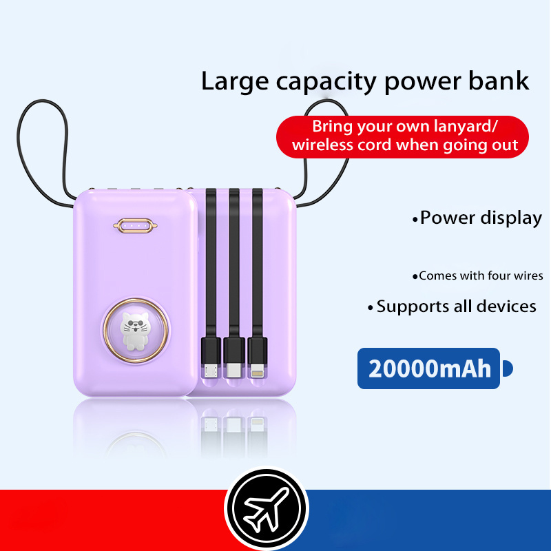 KALO cute pocket portable mini keychain with cable power bank portable charger 10000mah for smart tablet smartphone