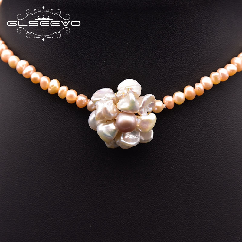 Hot Selling Natural Freshwater Baroque Pearl Necklace Women Gold Collar Chain Flower Choker Fashion Jewelry Wholesale