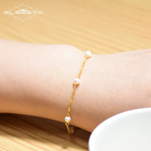 925 Sterling Silver Bracelet For Women Gift Natural Freshwater Pearl Bracelet Jewelry Accessories