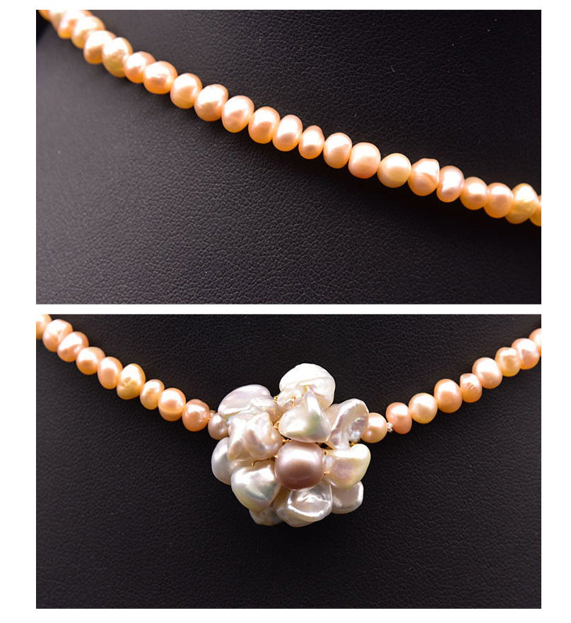 Hot Selling Natural Freshwater Baroque Pearl Necklace Women Gold Collar Chain Flower Choker Fashion Jewelry Wholesale