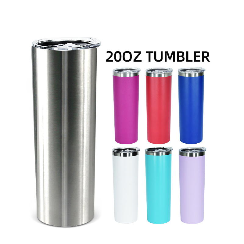 Factory 15oz 20oz 30oz  Skinny Straight sublimation blank glitter holographic UV change color stainless steel vacuum tumbler