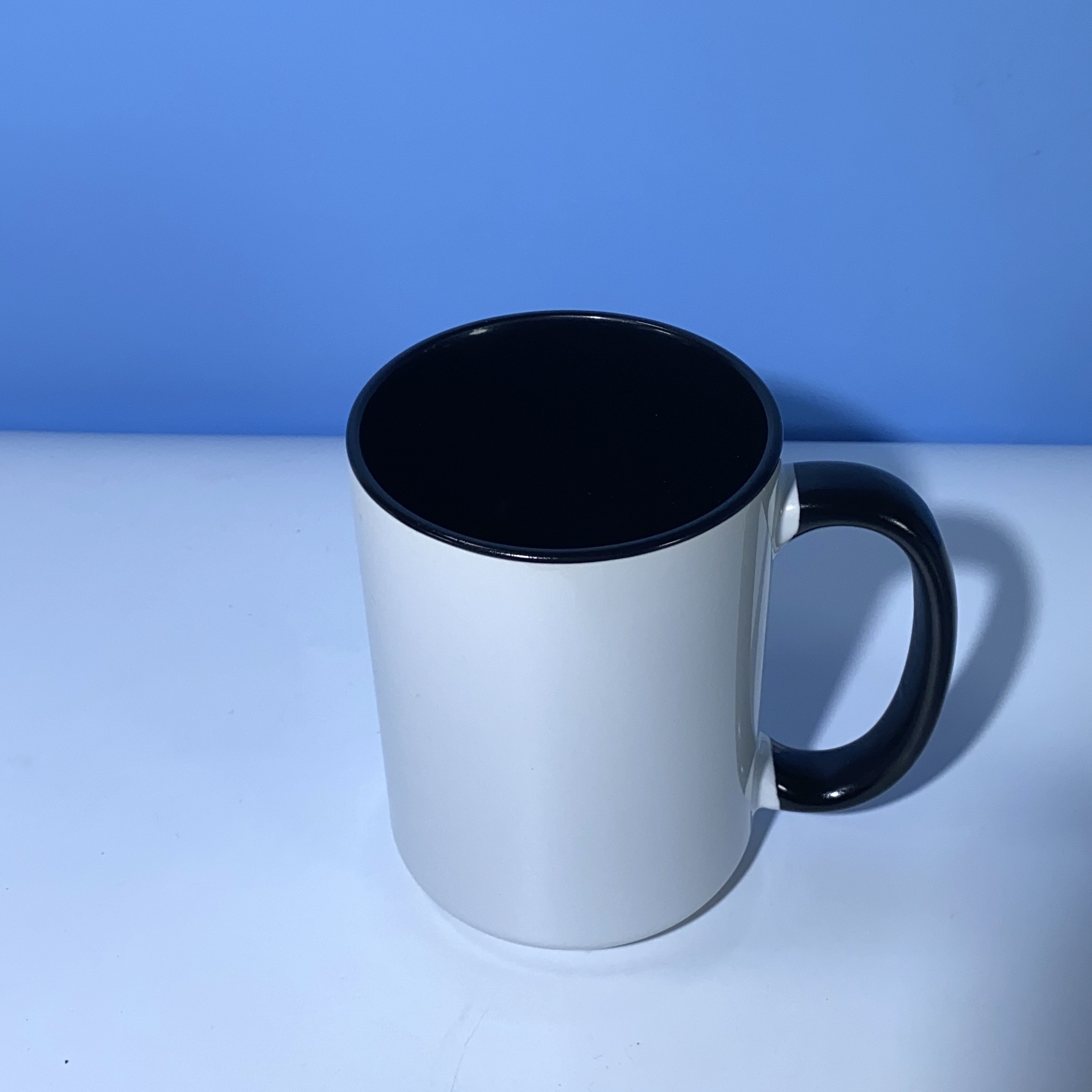 15oz Porcelain Mugs Cup Wholesale Gift Sublimation Blanks White Custom Ceramic Mugs With Black Handle