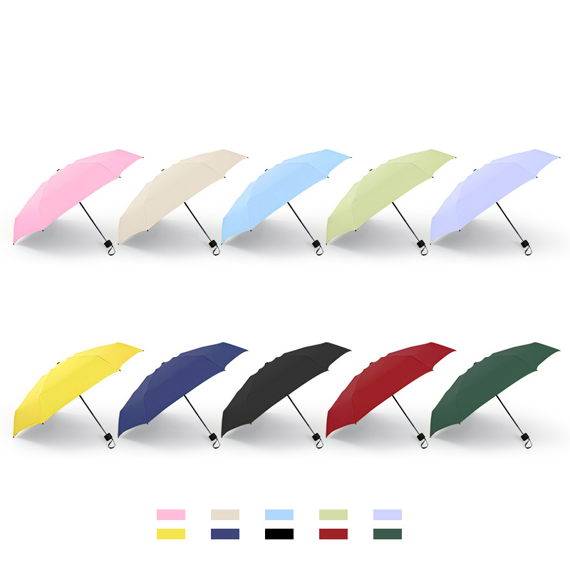 Custom portable 5 Fold Rainy Day Mini Uv Lightweight Pocket Small Black Umbrella With Telescopic Shaft