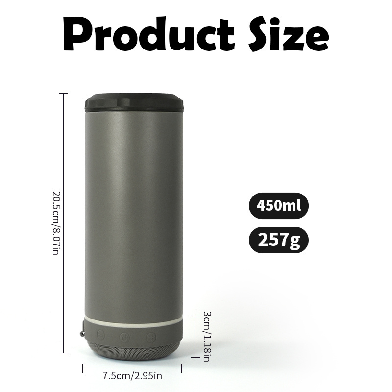 Wholesale customization slim 16oz Stainless Steel  4 in 1 speaker Beer Can Cooler with Speaker and Lids