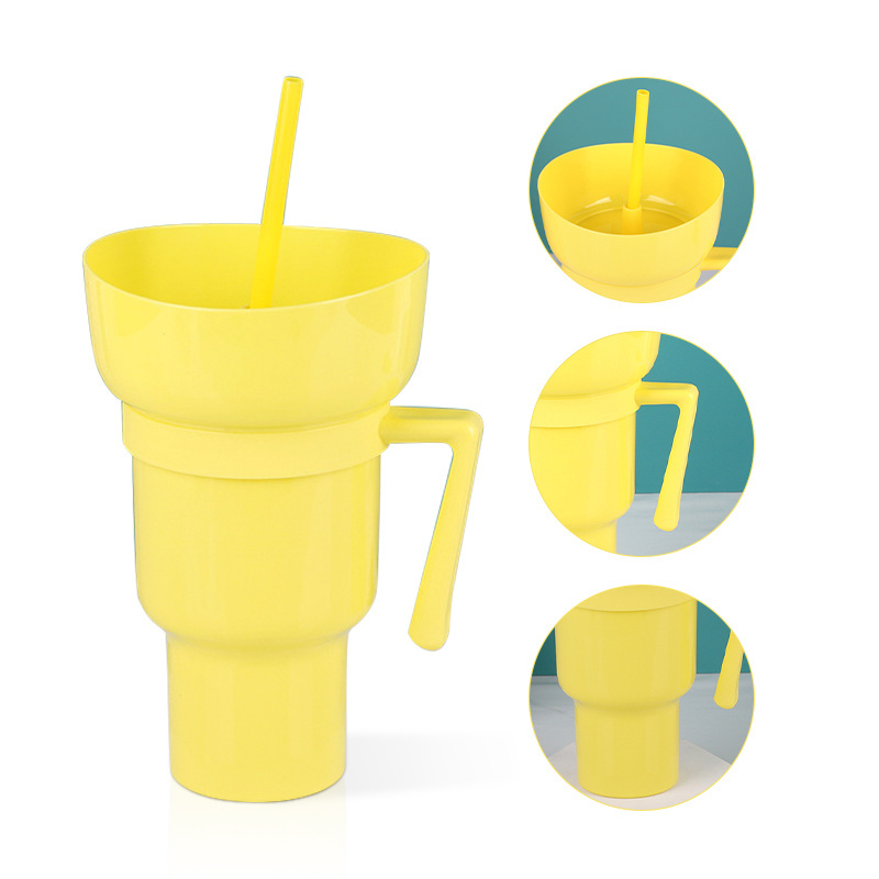 Tik Tok pop 32oz Stadium Tumbler Mainstays plastic snack-and-drink cup popcorn chips cola mug cup with snack tray bowl straw