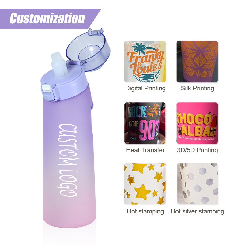 Custom Logo colorful plastic 650ml Air up Fruit Cup Drinking Sports Tritan Water Bottle with Taste Flawour Flavor Pods