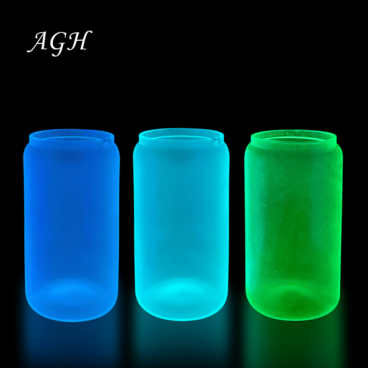 Hot sale Sublimation blank 16oz 12oz cola soda Shaped cups sublimation glow in the dark beer glass can with straw and bamboo lid