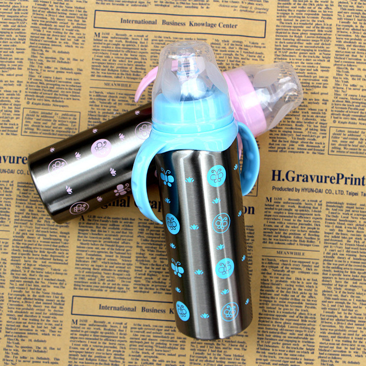 240ml BPA Free Stainless Steel Feeding Supplies Baby Feeding Bottle 360 Sippy cups