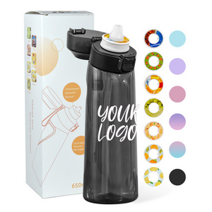 Custom Logo colorful plastic 650ml Air up Fruit Cup Drinking Sports Tritan Water Bottle with Taste Flawour Flavor Pods