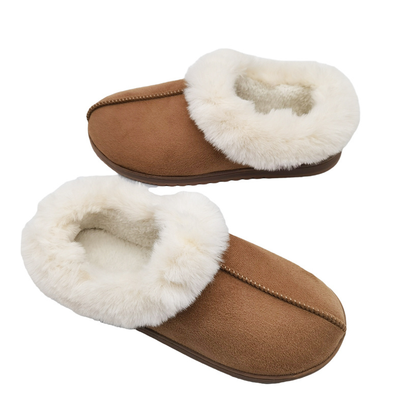 Fuzzy Slippers Cozy Memory Foam Wool-Like Plush Fleece Lined House Slippers Warm Anti-Skid Indoor Outdoor Shoes