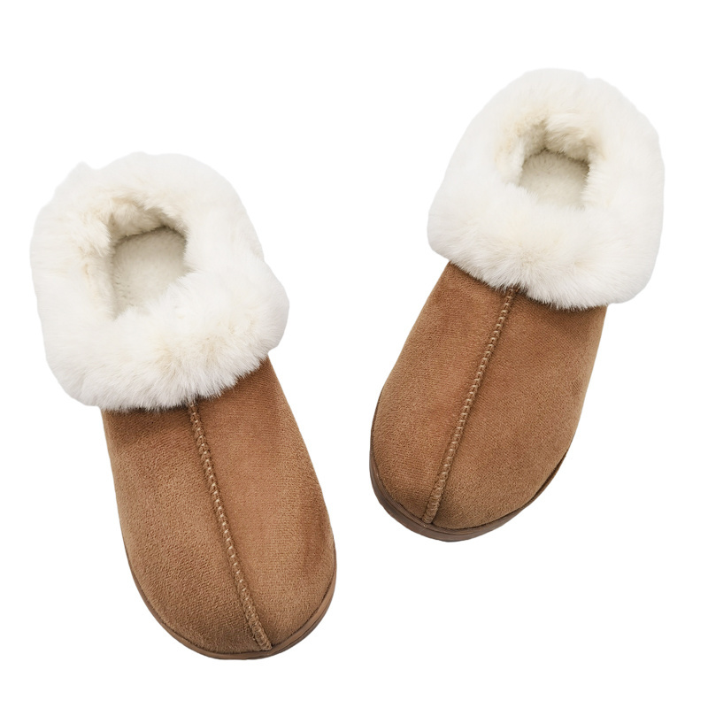 Fuzzy Slippers Cozy Memory Foam Wool-Like Plush Fleece Lined House Slippers Warm Anti-Skid Indoor Outdoor Shoes