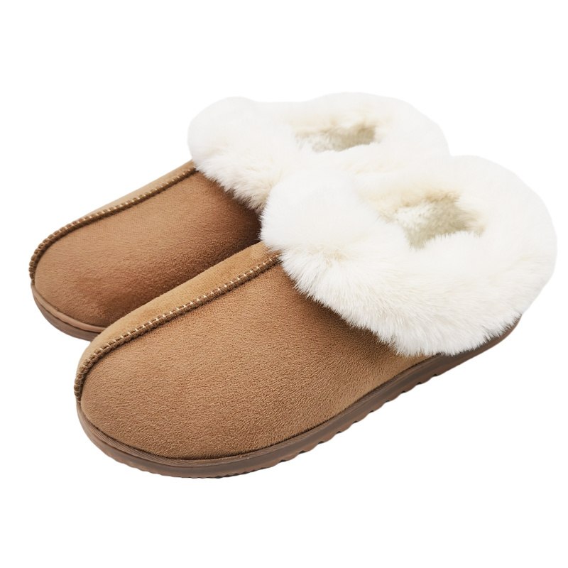 Fuzzy Slippers Cozy Memory Foam Wool-Like Plush Fleece Lined House Slippers Warm Anti-Skid Indoor Outdoor Shoes