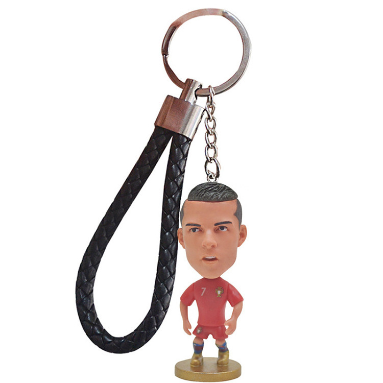 Hot Sale Wholesale 3D Mini Football Keychain C Ronaldo Messi Accessories Key Chain Cute