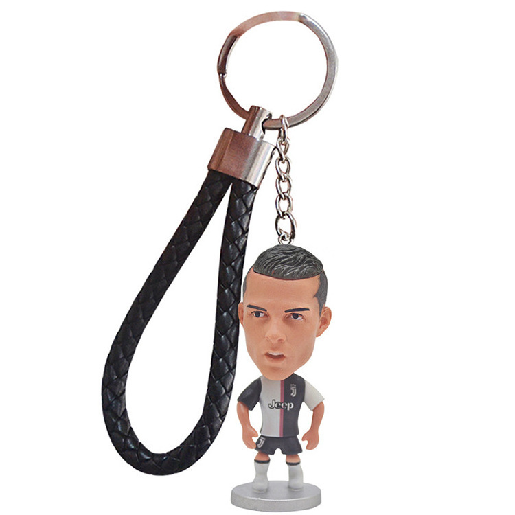 Hot Sale Wholesale 3D Mini Football Keychain C Ronaldo Messi Accessories Key Chain Cute