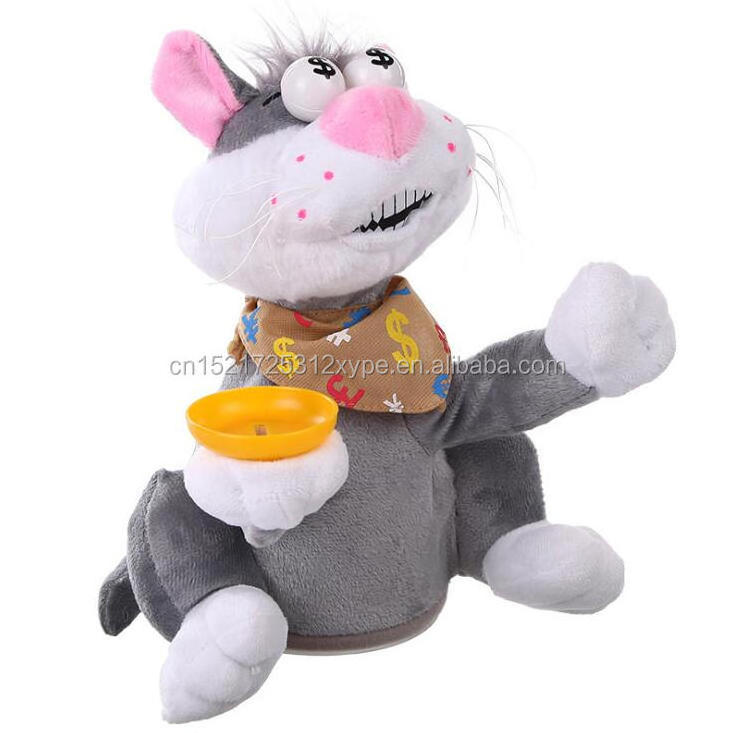 Electric money control music action sound animal plush doll children's toys