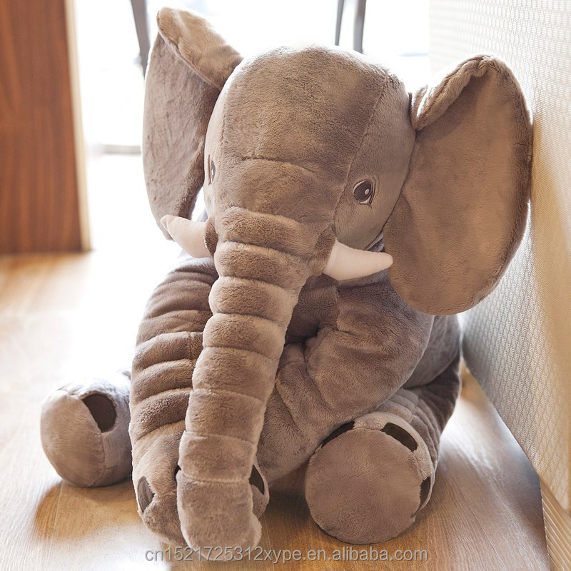 Free Shipping 60cm Elephant Plush Toys Animal Skin With Zip Unfilling Super Soft Fabric Cute Doll for Kids Present Niuniu Daddy