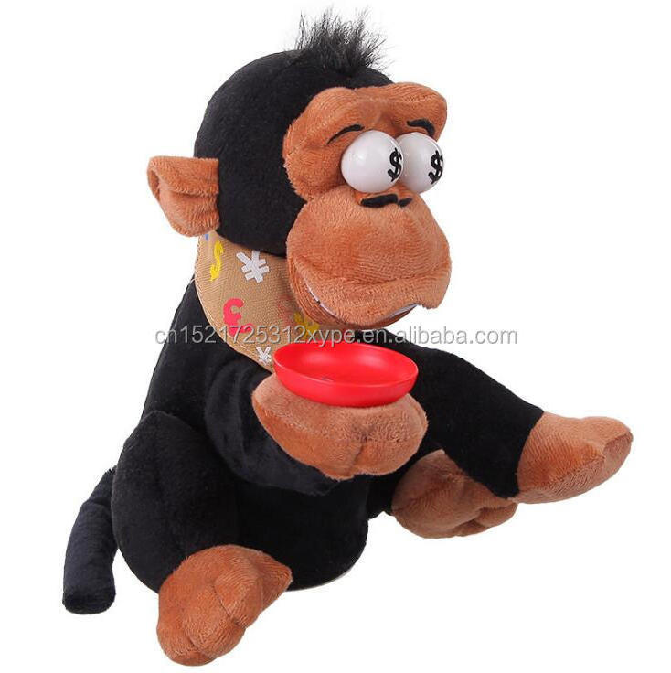 Electric money control music action sound animal plush doll children's toys