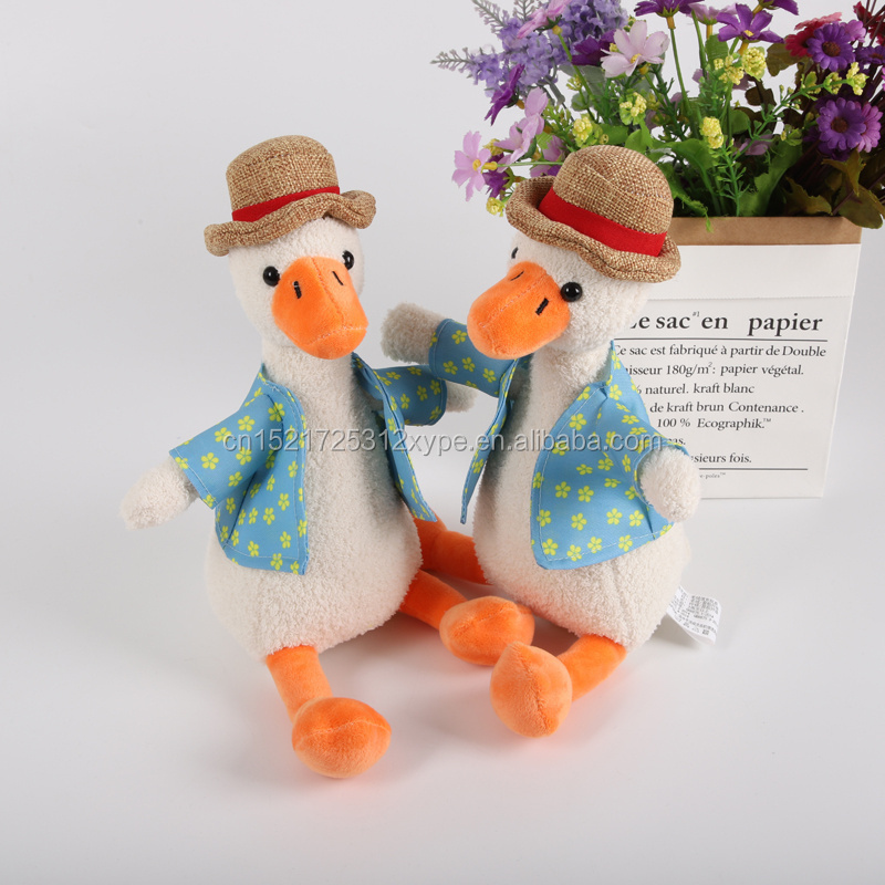 Custom cute duck with hat plush toy