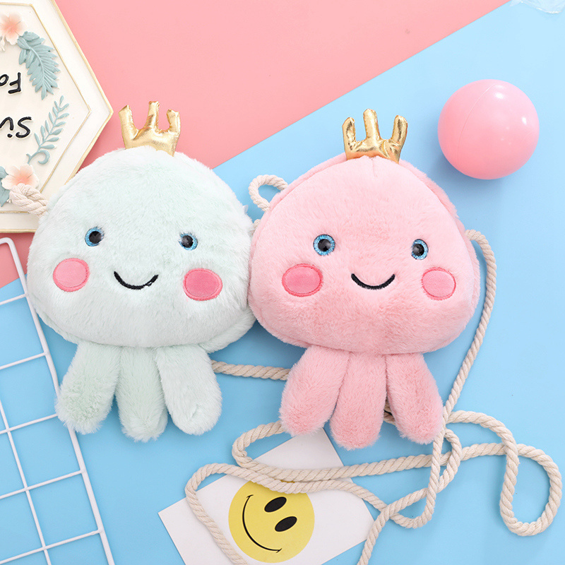 custom High quality creative jellyfish plush toy women's shoulder bag children's gift fashion cute storage