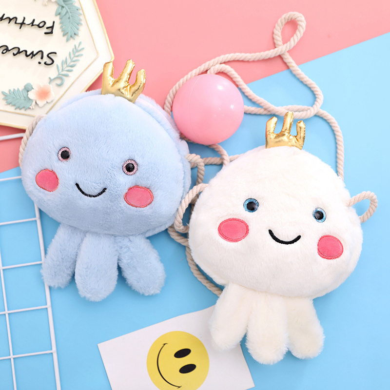 custom High quality creative jellyfish plush toy women's shoulder bag children's gift fashion cute storage