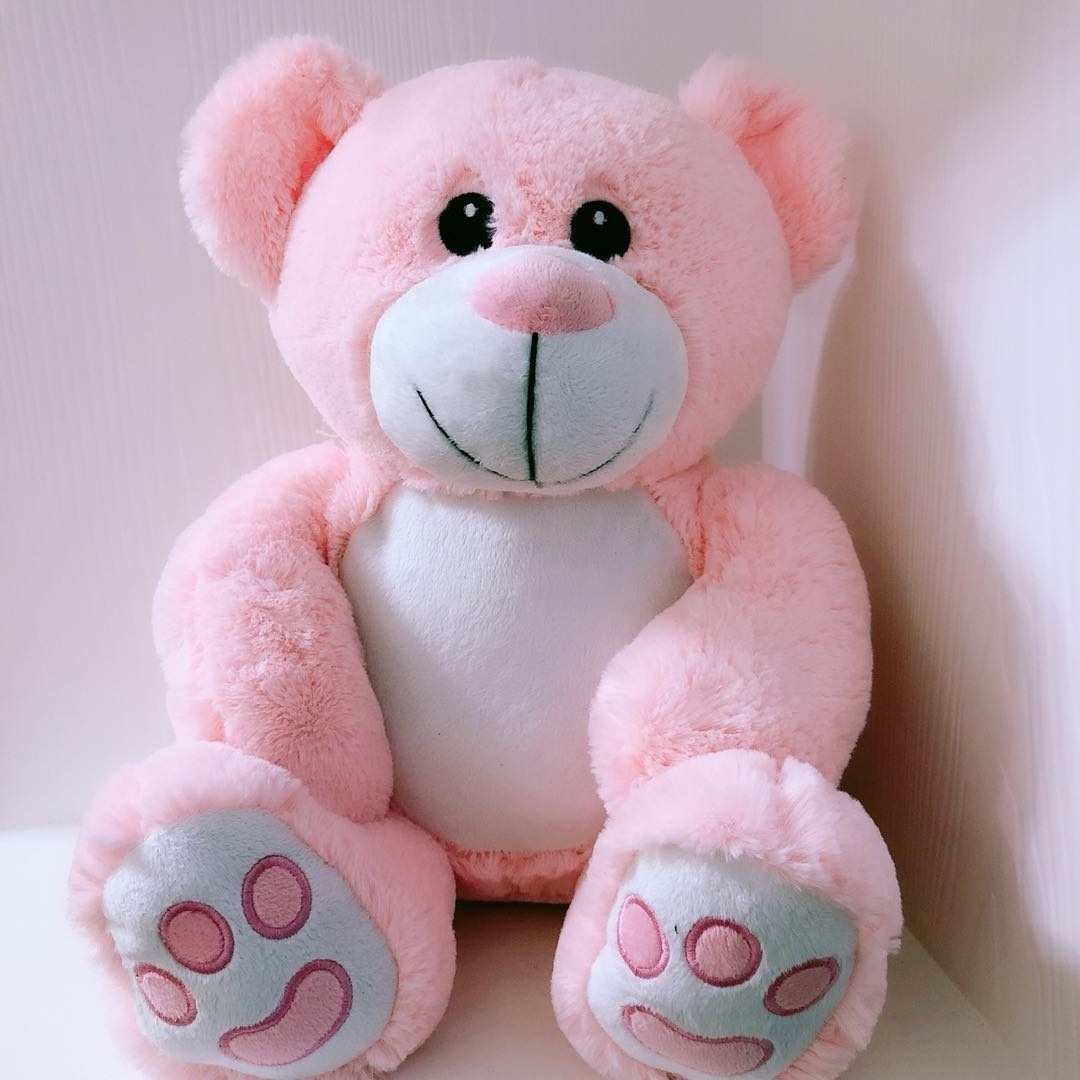 custom removable with zipper rose pattern teddy bear embroidered plush toy