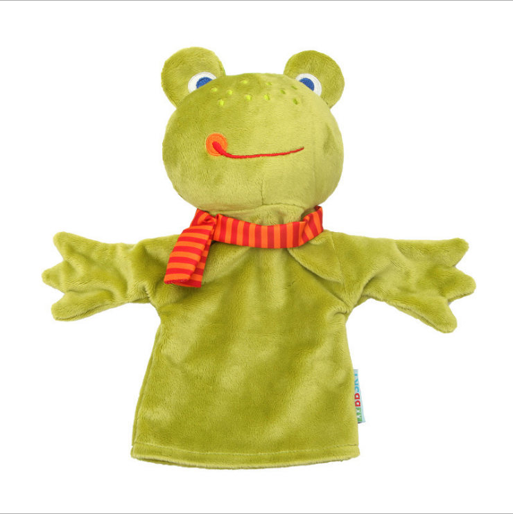 Spot cute cartoon animal duck monkey frog hand puppet finger stuffed plush toy