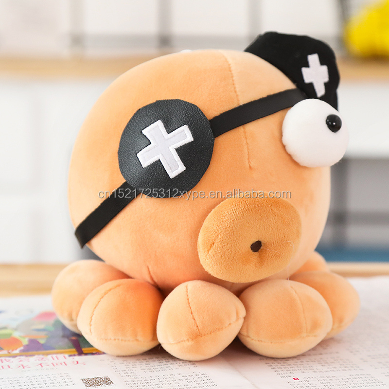 Wholesale cute cartoon pirates octopus plush toys marine animals aquarium activity gifts