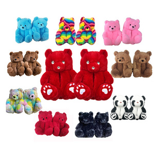 2021 new Style arrivals fuzzy Teddy bear slippers tik tok Hot Selling Slippers House Teddy Bear Slippers for Women Girls