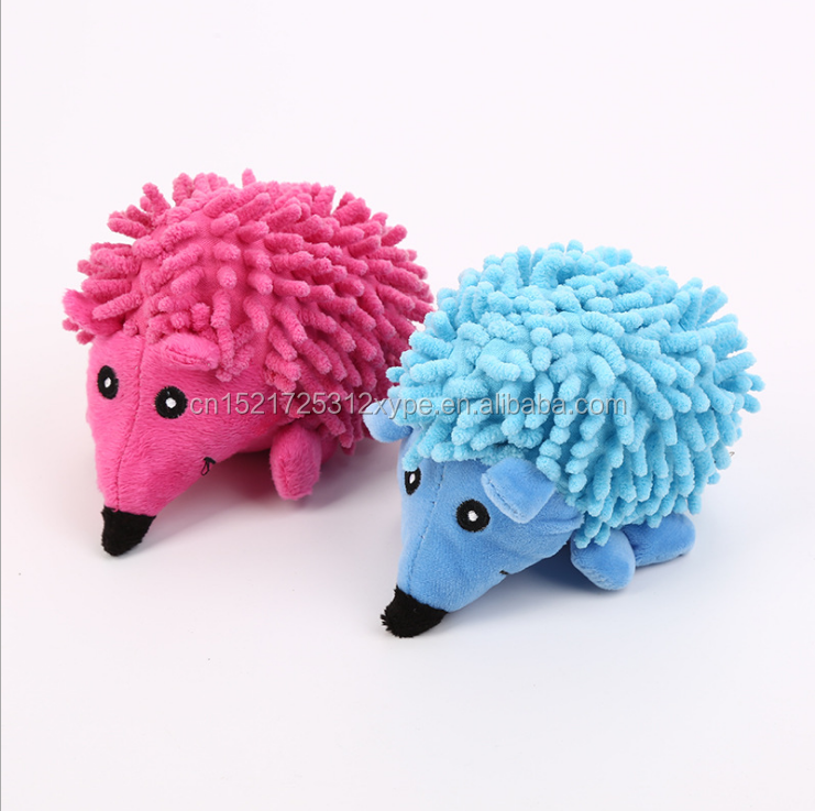 New Design Cute Hedgehog Plush toy pet dog chew molar water absorbs Training toys