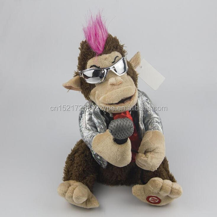 Electric plush toy creative doll with microphone will sing karaoke monkey funny toy