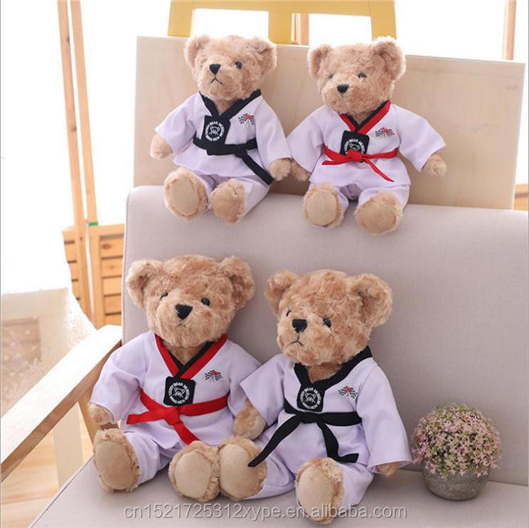 Factory custom Taekwondo couple teddy bear teddy bear stuffed animal plush toys