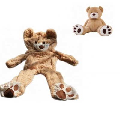 Factory Wholesale Giant Teddy Bear Skins Unstuffed Plush Animal Skins with Zipper Plush Toy