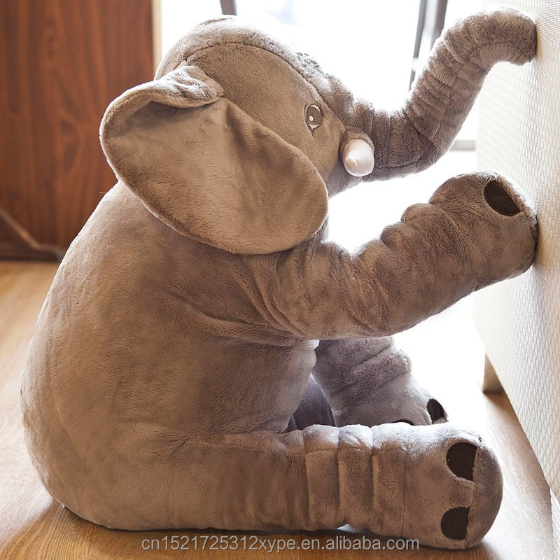 Free Shipping 60cm Elephant Plush Toys Animal Skin With Zip Unfilling Super Soft Fabric Cute Doll for Kids Present Niuniu Daddy