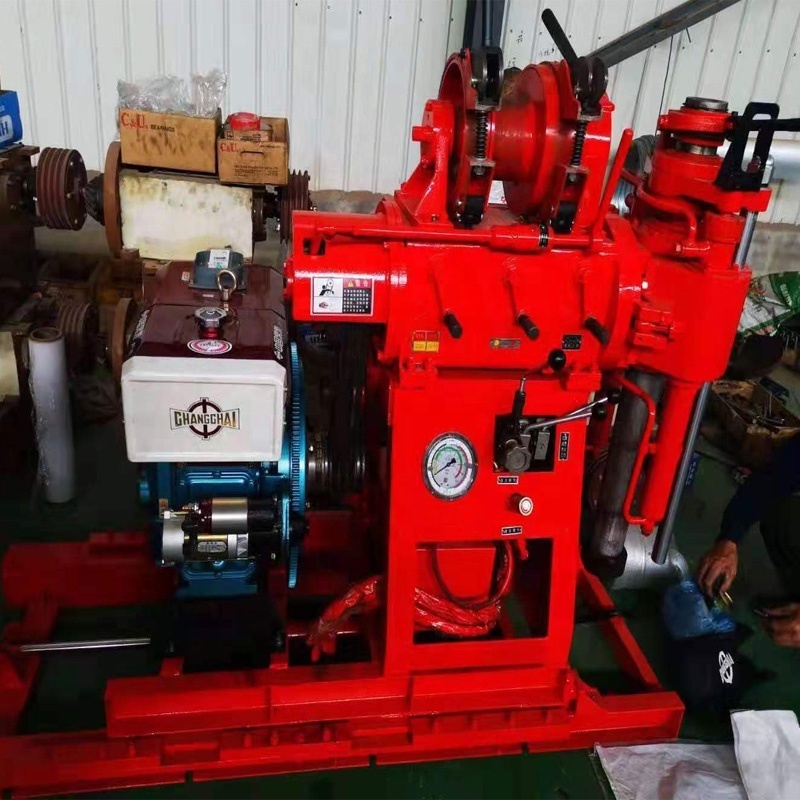 100 meters diesel engine hydraulic drilling rig tool set borehole professional groundwater detection system